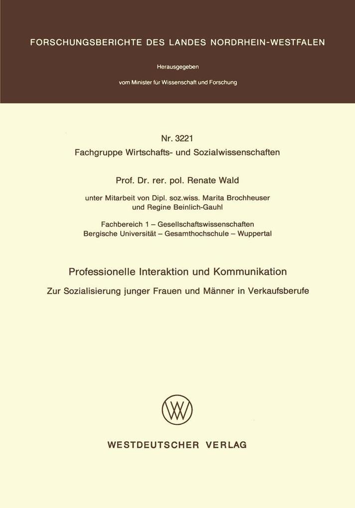 Produktbild: Professionelle Interaktion und Kommunikation | Renate Wald