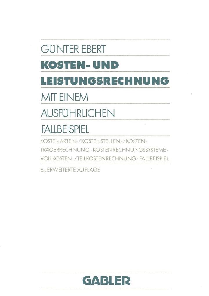 Produktbild: Kosten- und Leistungsrechnung | Günter Ebert