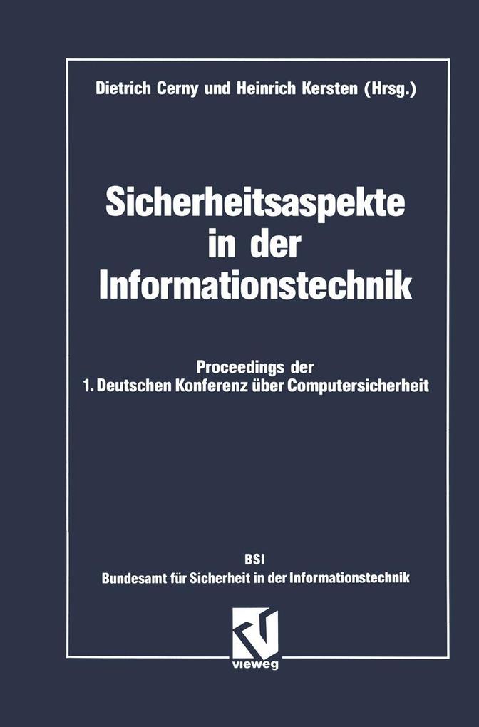 Produktbild: Sicherheitsaspekte in der Informationstechnik | Dietrich Cerny