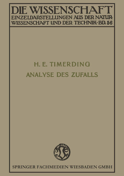 Produktbild: Die Analyse des Zufalls | Heinrich Emil Timerding