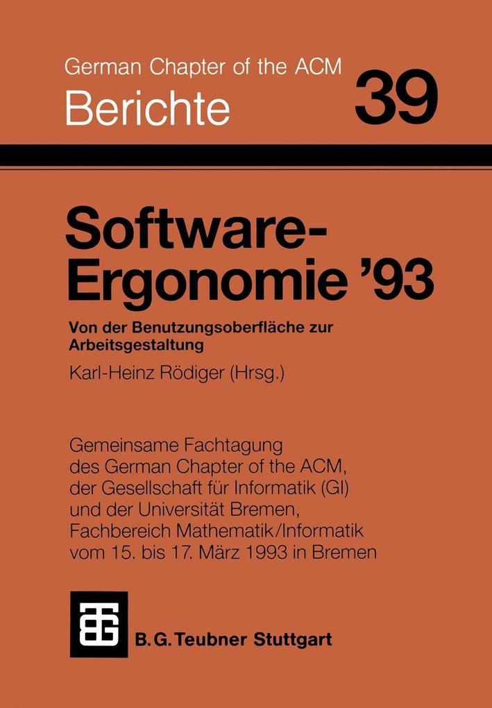 Produktbild: Software-Ergonomie '93