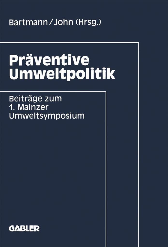 Produktbild: Präventive Umweltpolitik