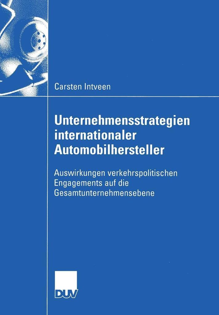 Produktbild: Unternehmensstrategien internationaler Automobilhersteller | Carsten Intveen