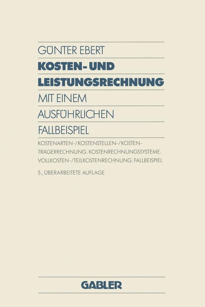 Produktbild: Kosten- und Leistungsrechnung | Günter Ebert