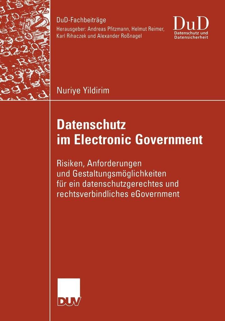 Produktbild: Datenschutz im Electronic Government | Nuriye Yildirim