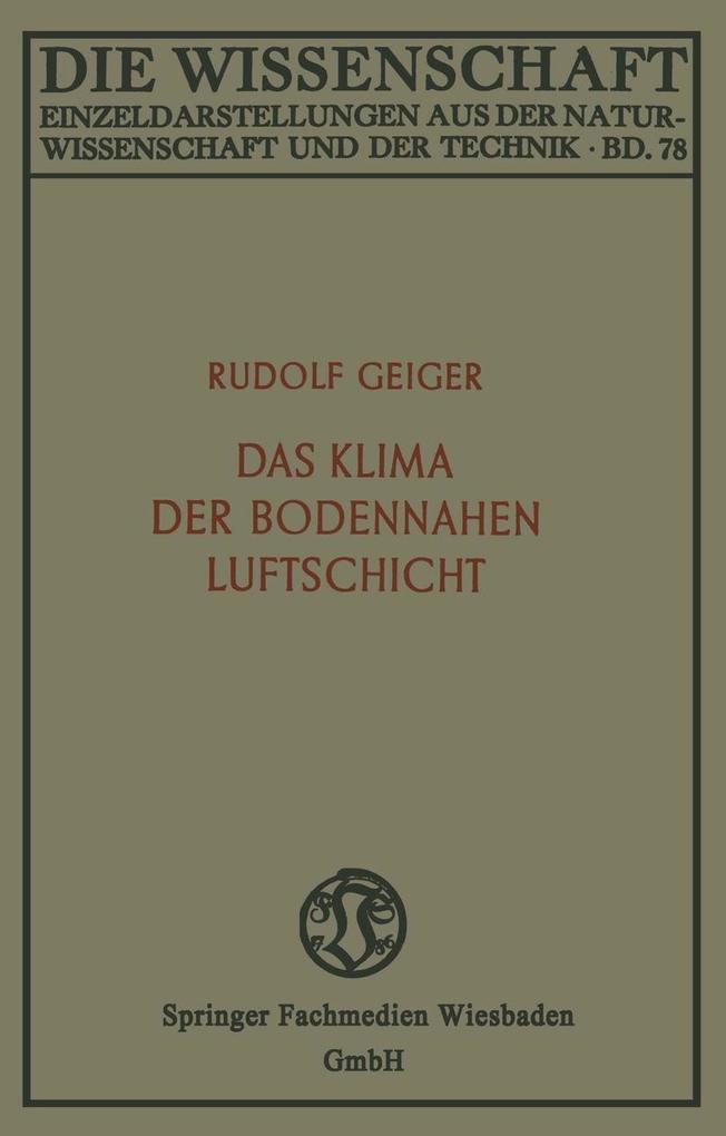 Produktbild: Das Klima der bodennahen Luftschicht | Rudolf Geiger