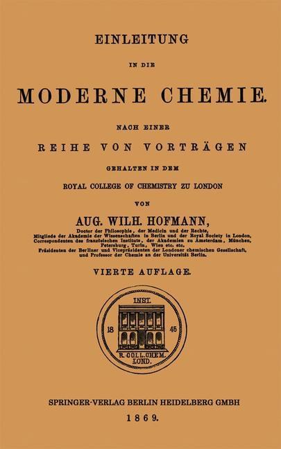 Produktbild: Einleitung in die moderne Chemie | Aug. Wilh. Hofmann