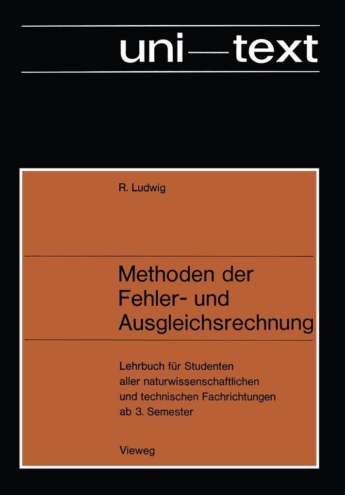 Produktbild: Methoden der Fehler- und Ausgleichsrechnung | Rudolf Ludwig