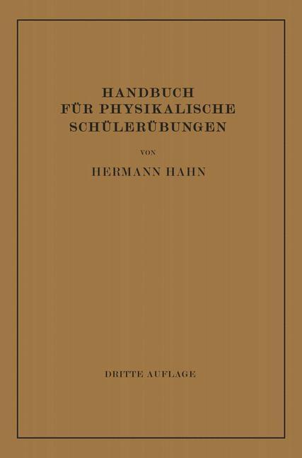 Produktbild: Handbuch für Physikalische Schülerübungen | Hermann Hahn