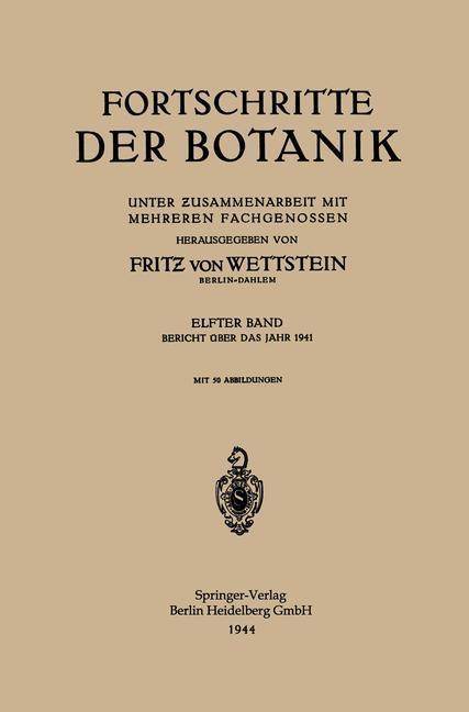 Produktbild: Fortschritte der Botanik | Fritz von Wettstein