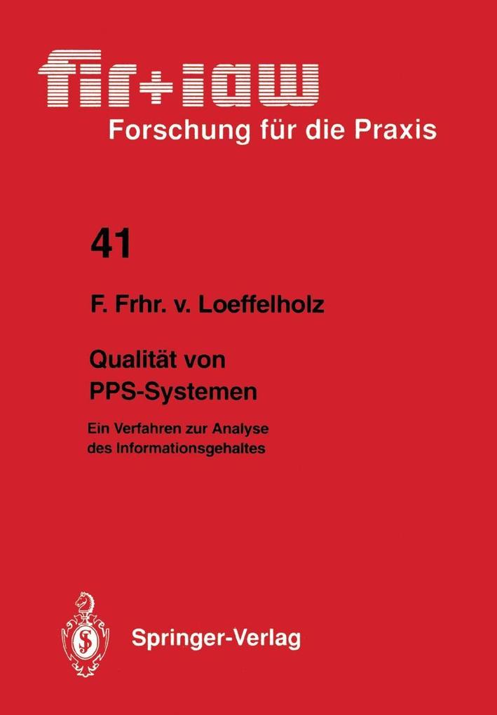 Produktbild: Qualität von PPS-Systemen | Friedrich v. Loeffelholz