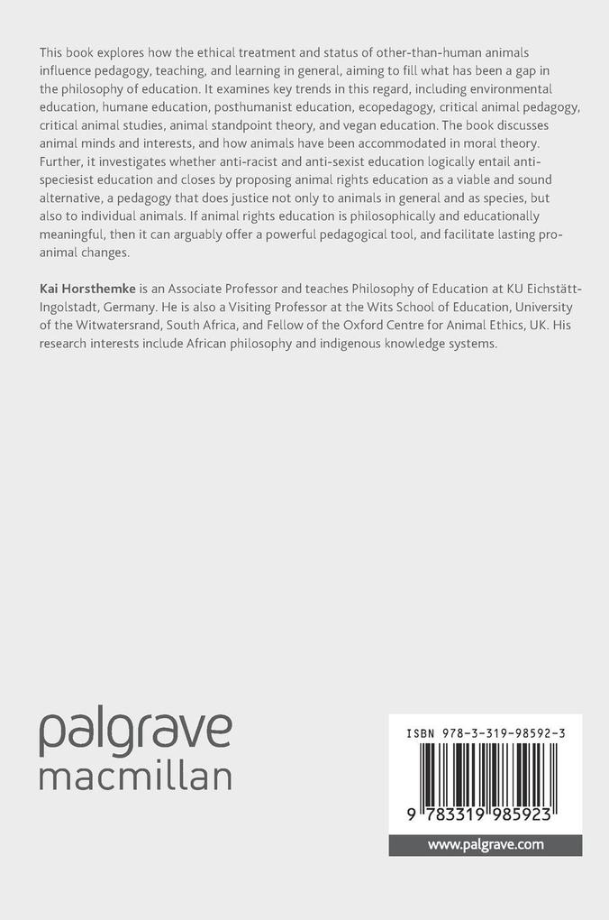 Weitere Ansicht: Animal Rights Education | Kai Horsthemke