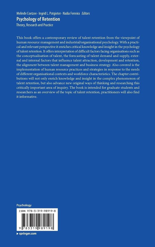 Weitere Ansicht: Psychology of Retention