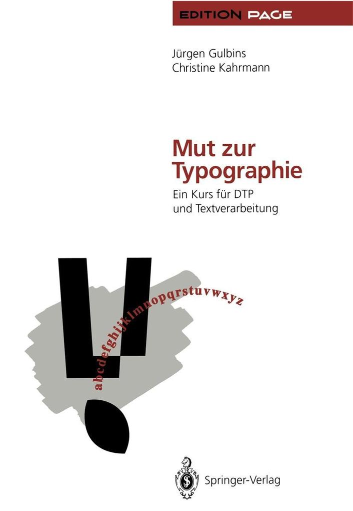 Produktbild: Mut zur Typographie | Jürgen Gulbins, Christine Kahrmann