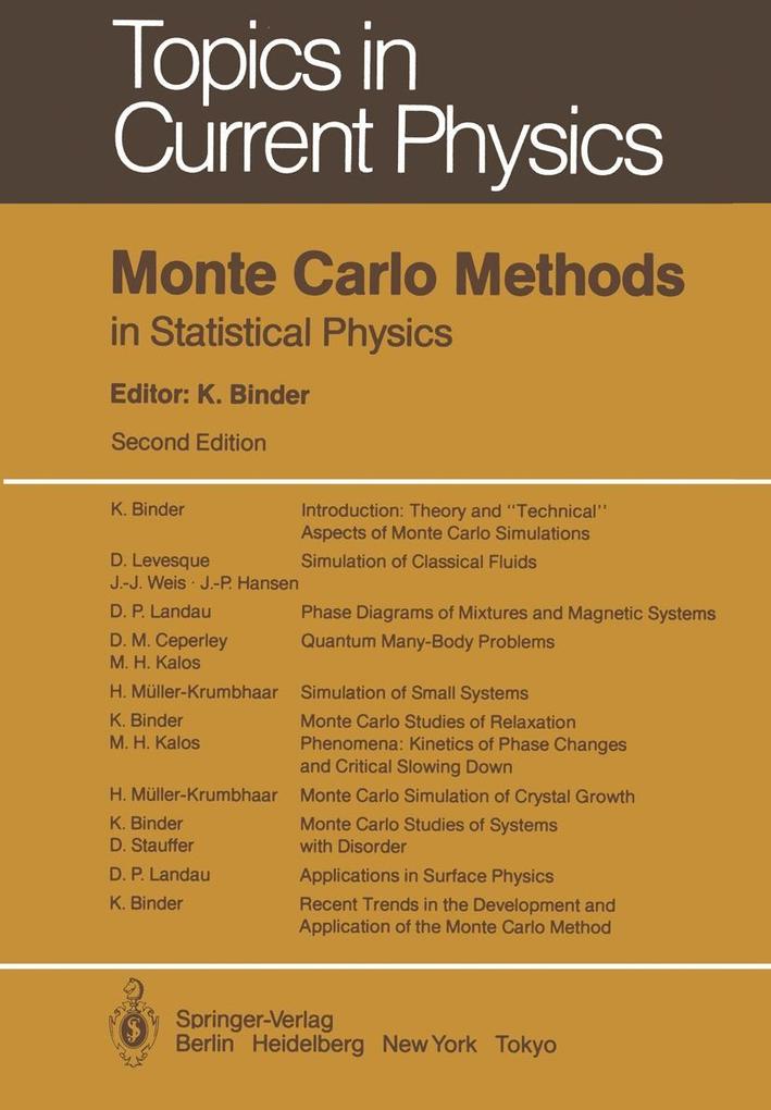Produktbild: Monte Carlo Methods in Statistical Physics