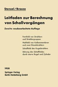 Produktbild: Leitfaden zur Berechnung von Schallvorgängen | Heinrich Stenzel, Otto Brosze