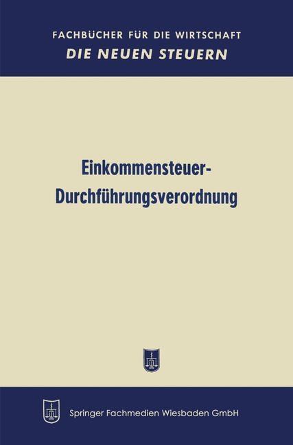 Produktbild: Einkommensteuer-Durchführungsverordnung | Bundesministerium Der Finanzen
