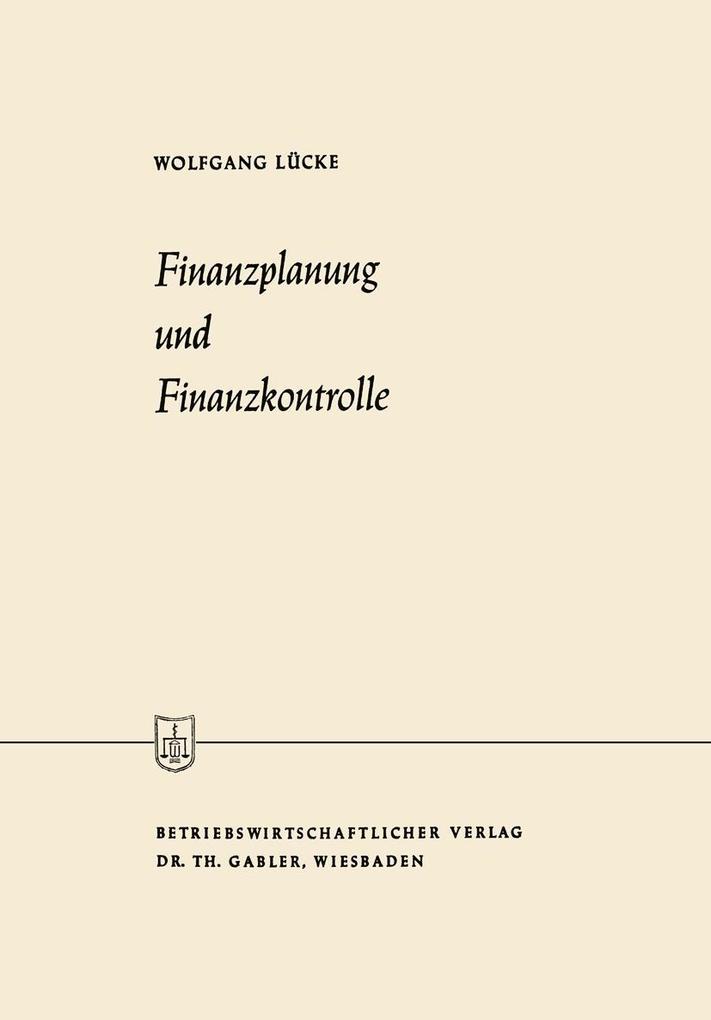 Produktbild: Finanzplanung und Finanzkontrolle | Wolfgang Lücke