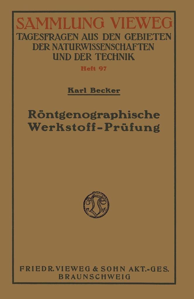 Produktbild: Röntgenographische Werkstoff-Prüfung | Karl Becker