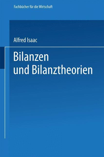 Produktbild: Bilanzen und Bilanztheorien | Alfred Isaac