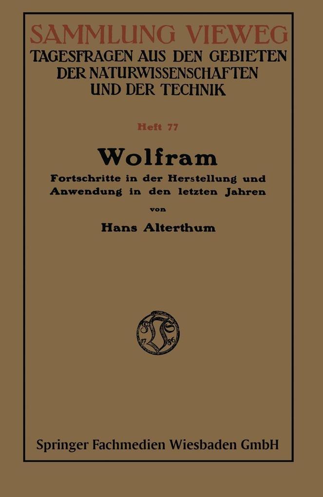 Produktbild: Wolfram | Hans Alterthum