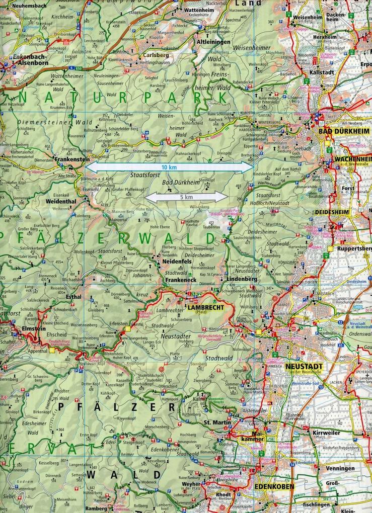 Weitere Ansicht: Pfalz, Kaiserslautern - Bad Dürkheim, Pirmasens 1 : 100.000