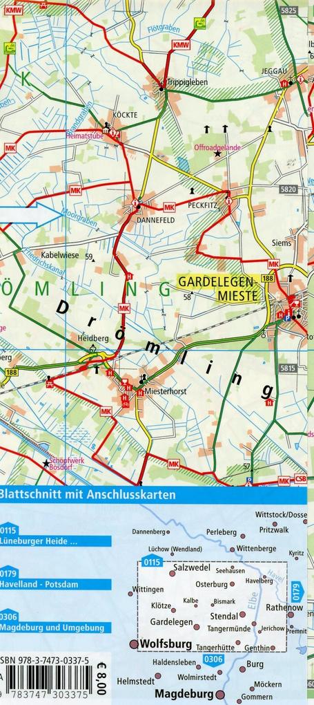 Weitere Ansicht: Altmark. Salzwedel - Havelberg - Stendal - Gardelegen 1:100 000