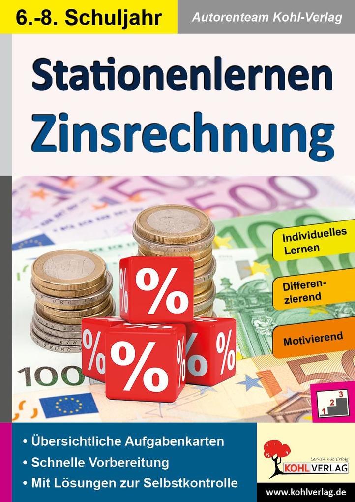 Produktbild: Stationenlernen Zinsrechnung | Autorenteam Kohl-Verlag