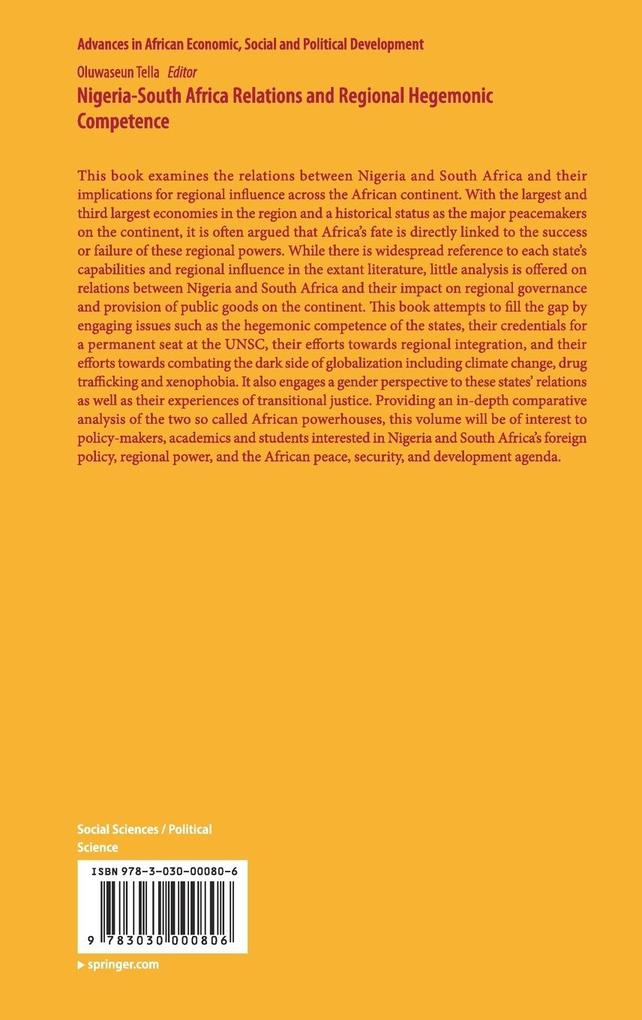 Weitere Ansicht: Nigeria-South Africa Relations and Regional Hegemonic Competence
