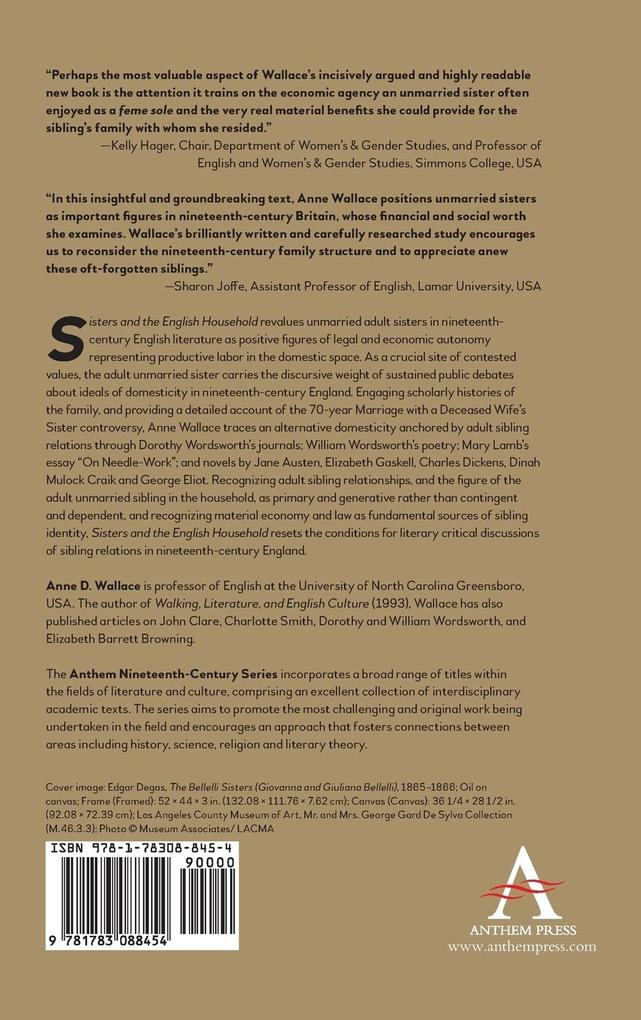 Weitere Ansicht: Sisters and the English Household | Anne D. Wallace