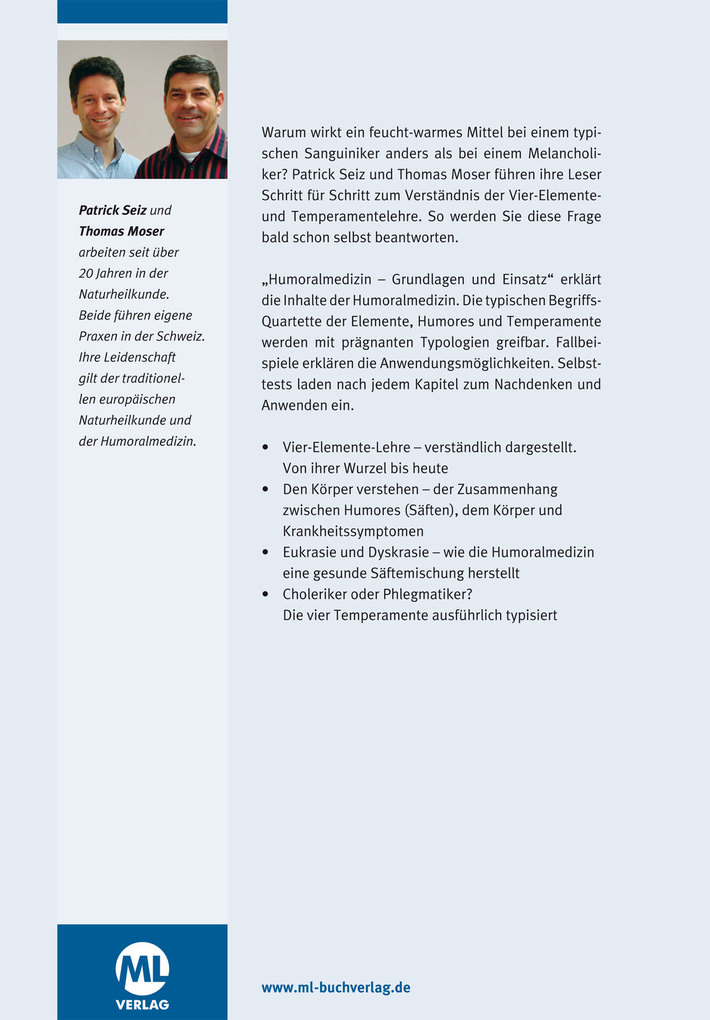 Weitere Ansicht: Humoralmedizin - Grundlagen und Einsatz | Patrick Seiz, Thomas Moser