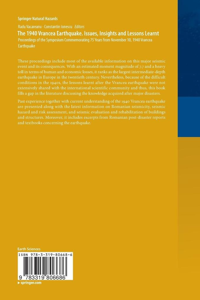 Weitere Ansicht: The 1940 Vrancea Earthquake. Issues, Insights and Lessons Learnt