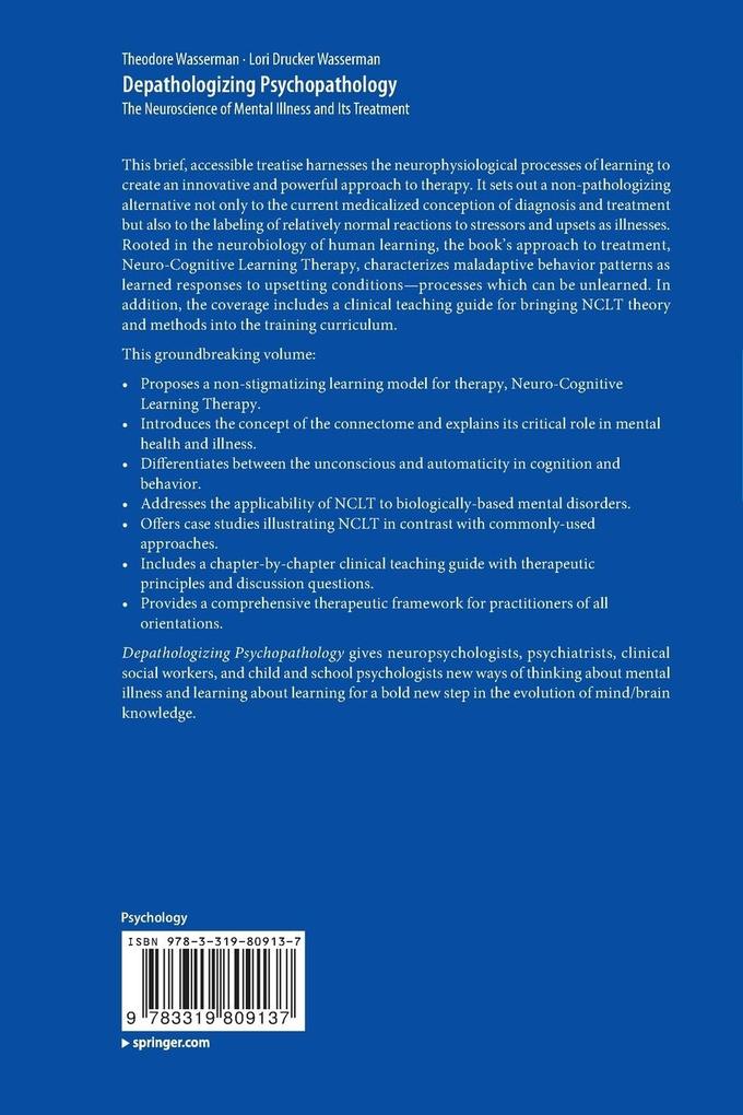 Weitere Ansicht: Depathologizing Psychopathology | Theodore Wasserman, Lori Drucker Wasserman