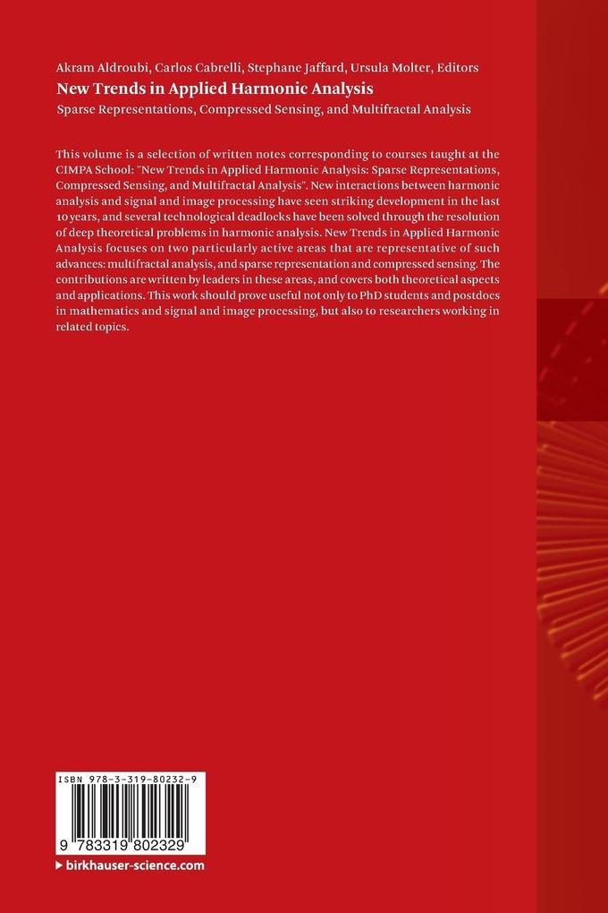 Weitere Ansicht: New Trends in Applied Harmonic Analysis