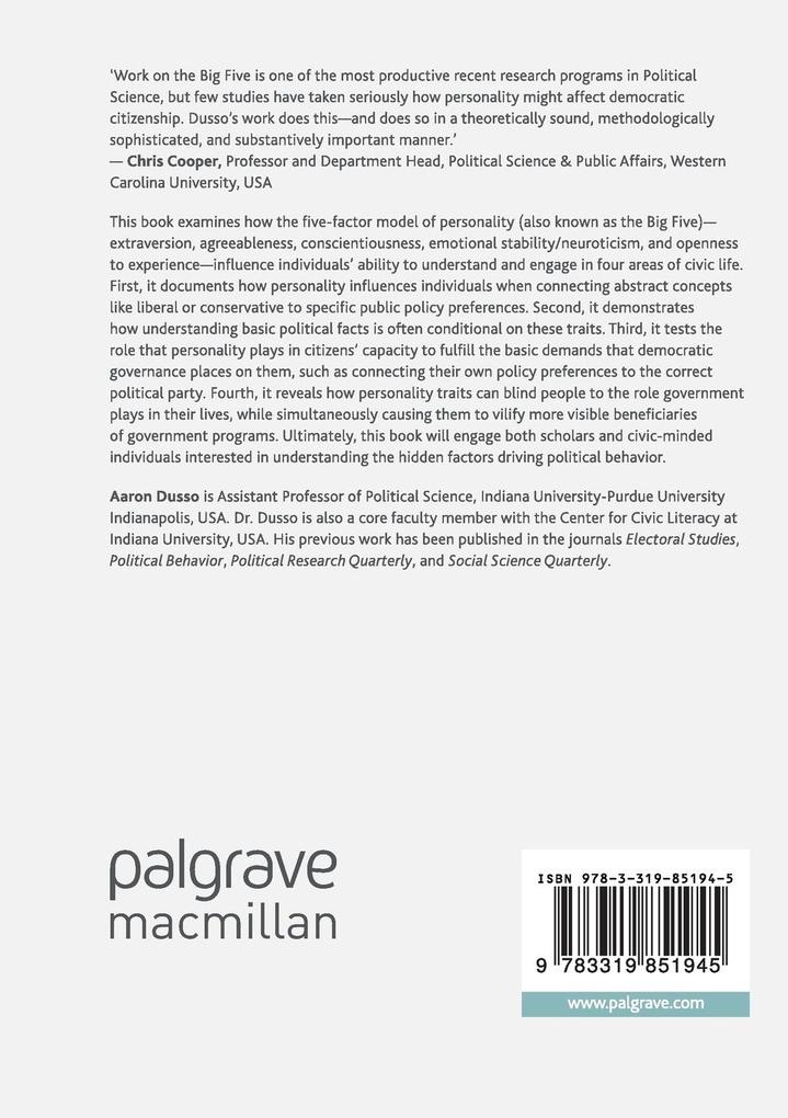 Weitere Ansicht: Personality and the Challenges of Democratic Governance | Aaron Dusso