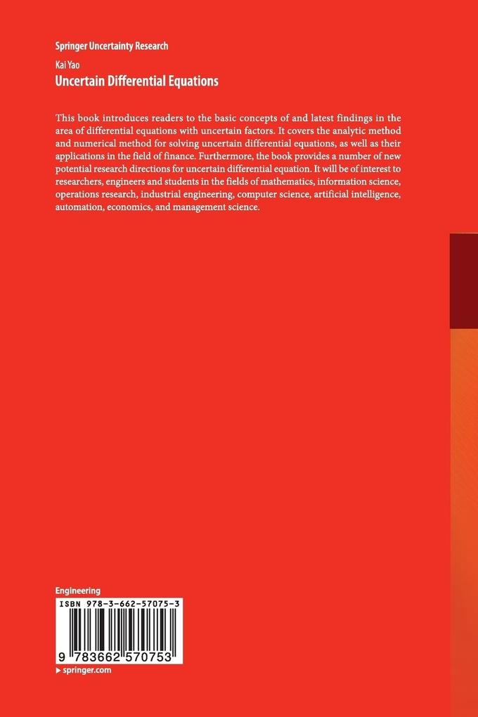 Weitere Ansicht: Uncertain Differential Equations | Kai Yao