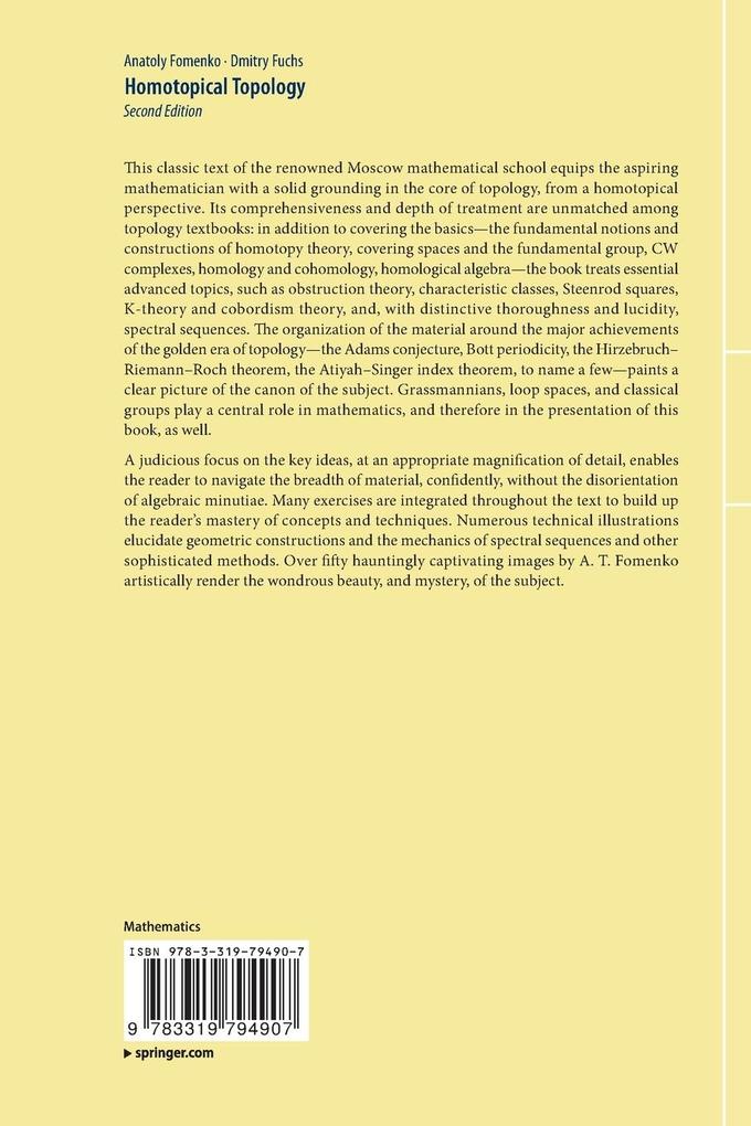 Weitere Ansicht: Homotopical Topology | Anatoly Fomenko, Dmitry Fuchs