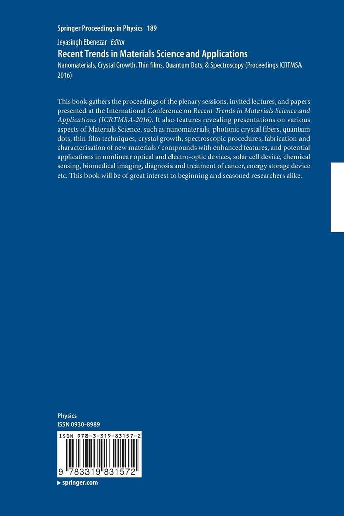 Weitere Ansicht: Recent Trends in Materials Science and Applications