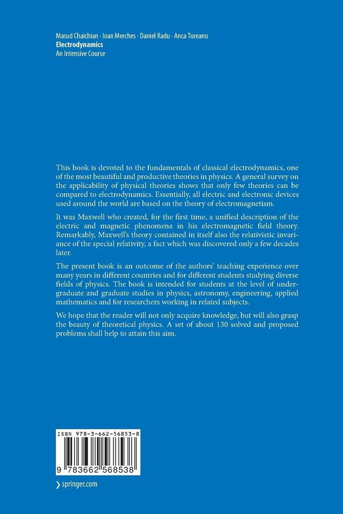 Weitere Ansicht: Electrodynamics | Masud Chaichian, Ioan Merches, Daniel Radu, Anca Tureanu