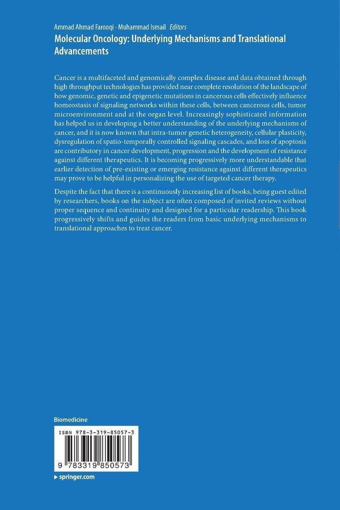 Weitere Ansicht: Molecular Oncology: Underlying Mechanisms and Translational Advancements