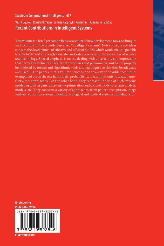 Weitere Ansicht: Recent Contributions in Intelligent Systems