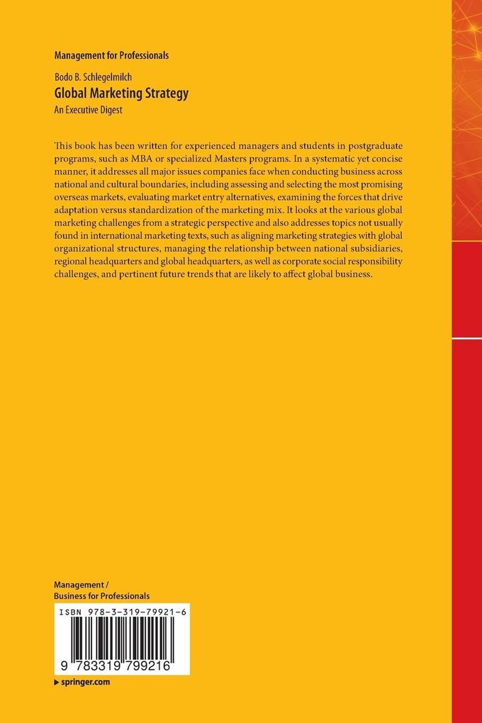 Weitere Ansicht: Global Marketing Strategy | Bodo B. Schlegelmilch