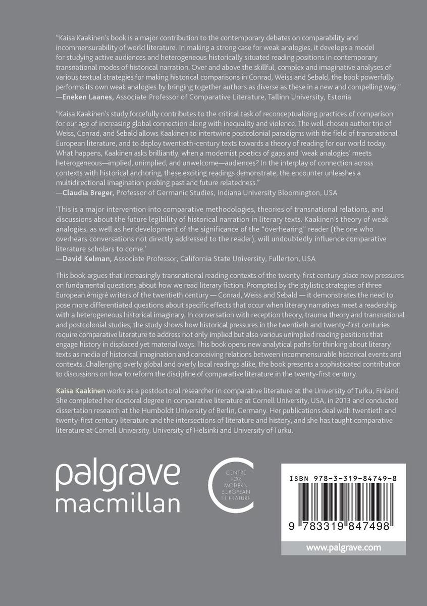 Weitere Ansicht: Comparative Literature and the Historical Imaginary | Kaisa Kaakinen