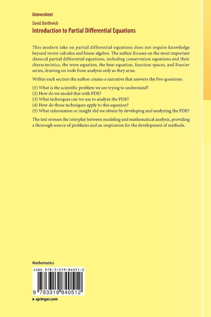 Weitere Ansicht: Introduction to Partial Differential Equations | David Borthwick