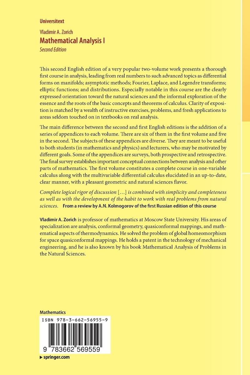 Weitere Ansicht: Mathematical Analysis I | V. A. Zorich