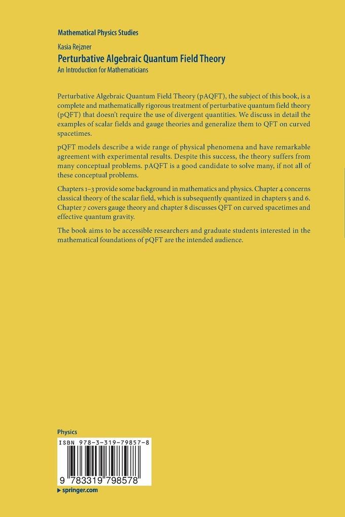 Weitere Ansicht: Perturbative Algebraic Quantum Field Theory | Kasia Rejzner