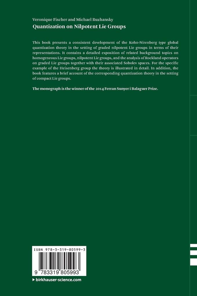 Weitere Ansicht: Quantization on Nilpotent Lie Groups | Veronique Fischer, Michael Ruzhansky