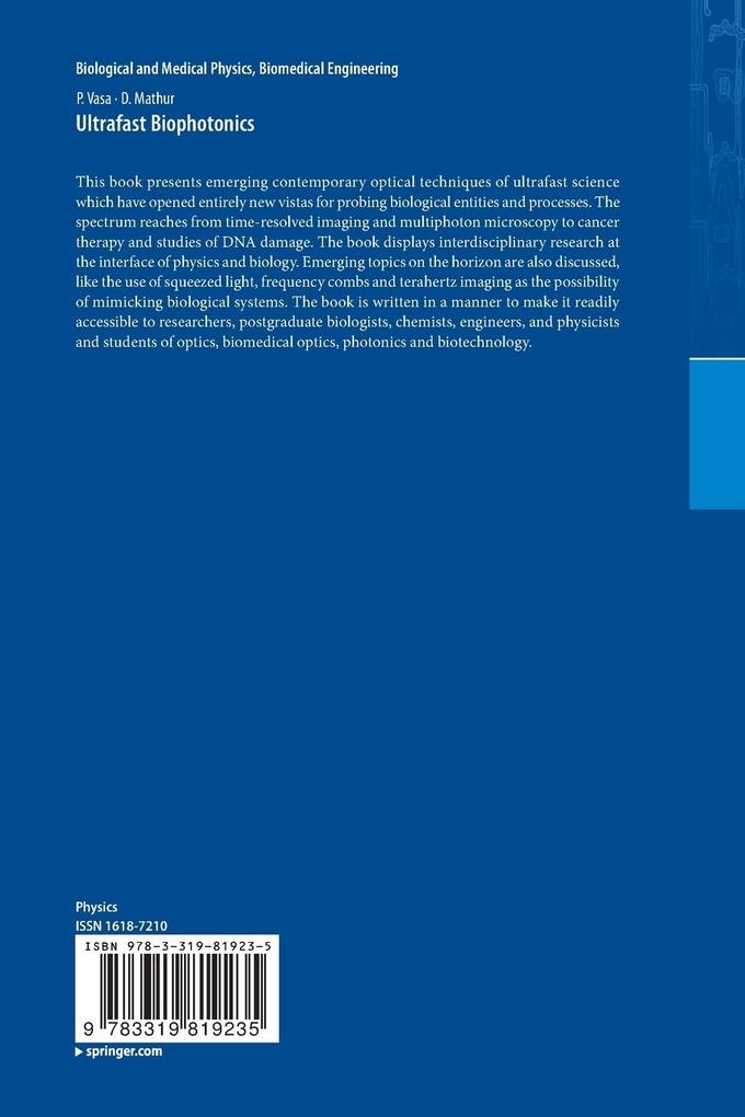 Weitere Ansicht: Ultrafast Biophotonics | P. Vasa, D. Mathur