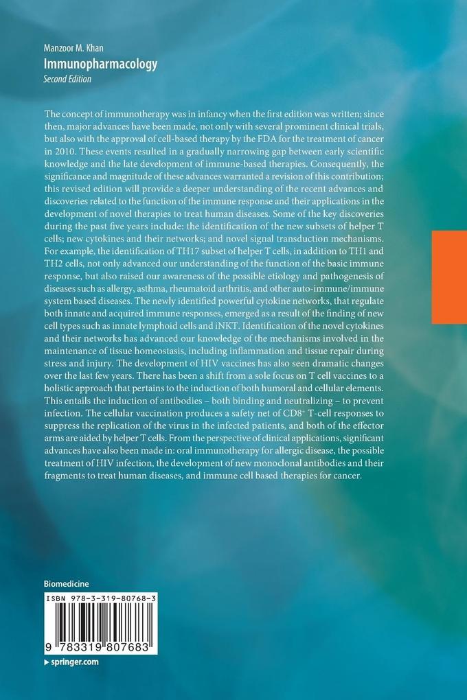 Weitere Ansicht: Immunopharmacology | Manzoor M. Khan