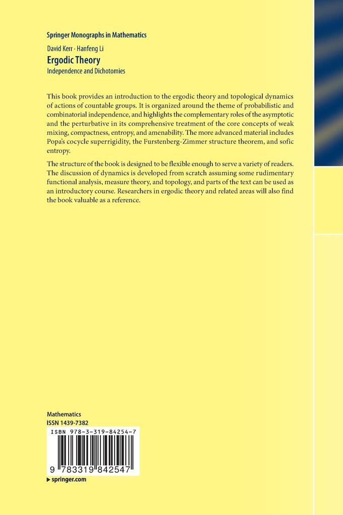 Weitere Ansicht: Ergodic Theory | David Kerr, Hanfeng Li